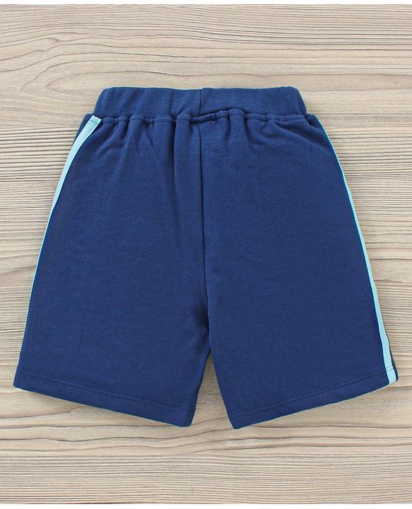 Babyhug Cotton Half Sleeves T-Shirt and Knee Length Short Fruit Print - Blue