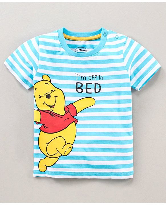 Babyhug Half Sleeves Shorts Night Suit Winnie The Pooh Print - Blue