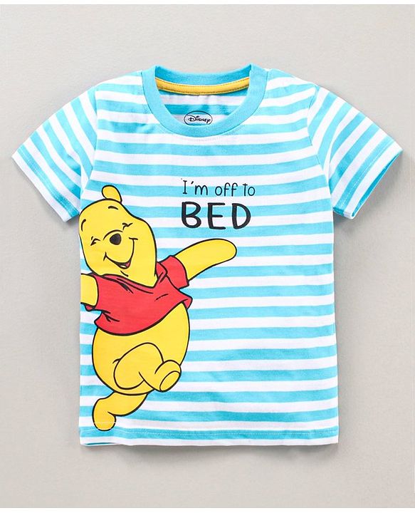 Babyhug Half Sleeves Shorts Night Suit Winnie The Pooh Print - Blue