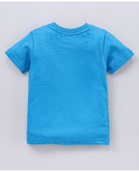 Babyhug Half Sleeves T Shirt with Shorts Mickey Mouse Print - Blue