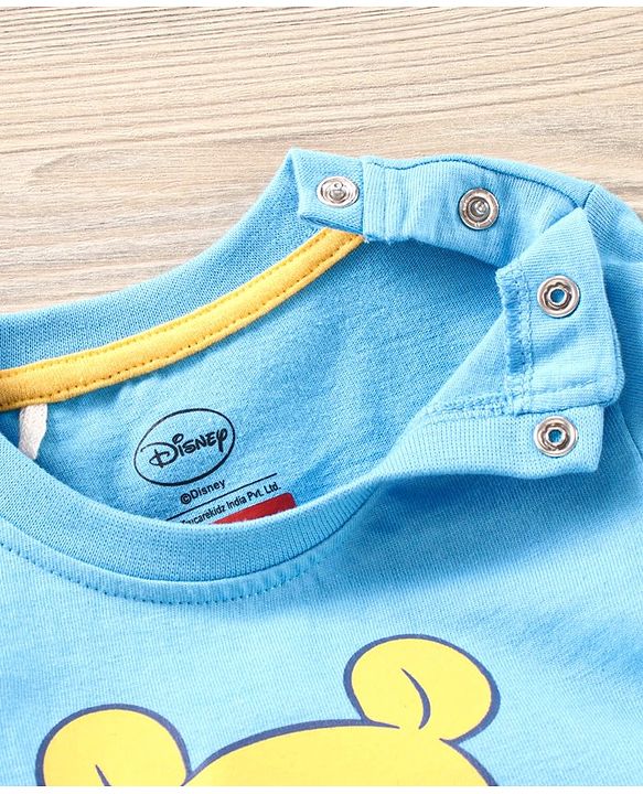 Babyhug Half Sleeves Shorts Night Suit Winnie The Pooh Print - Blue
