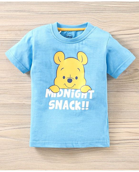 Babyhug Half Sleeves Shorts Night Suit Winnie The Pooh Print - Blue