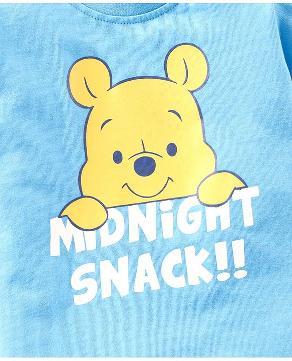 Babyhug Half Sleeves Shorts Night Suit Winnie The Pooh Print - Blue