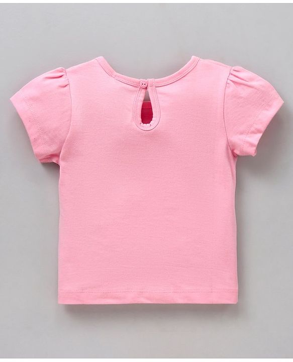 Babyhug Half Sleeves Top & Shorts Set Marie & Text Print - Pink