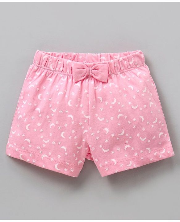 Babyhug Half Sleeves Top & Shorts Set Marie & Text Print - Pink