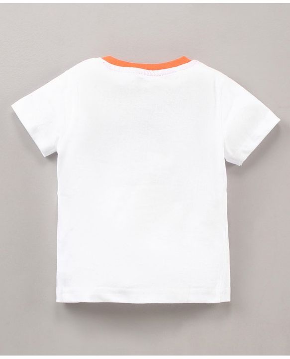 Babyhug Half Sleeves Shorts Night Suit Winnie The Pooh Print - White Orange