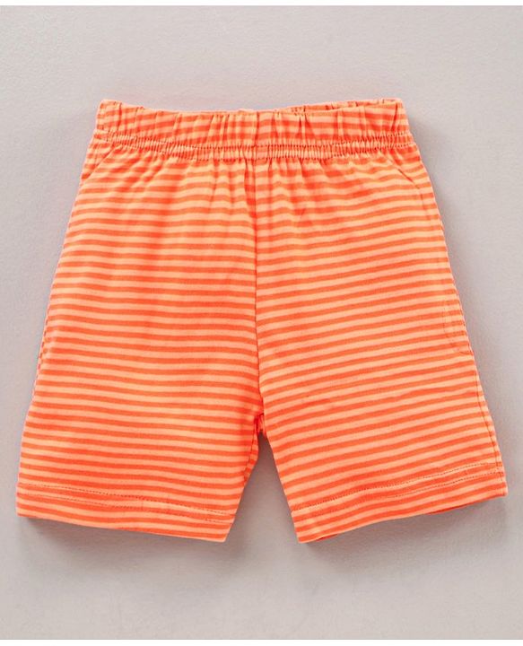 Babyhug Half Sleeves Shorts Night Suit Winnie The Pooh Print - White Orange