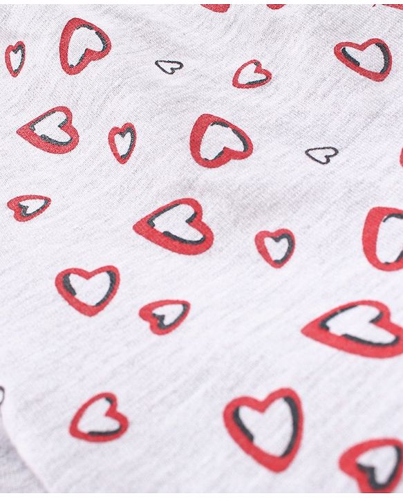 Babyhug Cap Sleeves Cotton Tee & Shorts Set Heart Print - Red