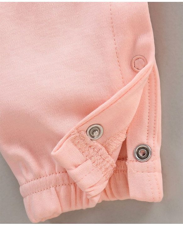Babyhug Half Sleeves Cotton Romper Floral Print - Pink