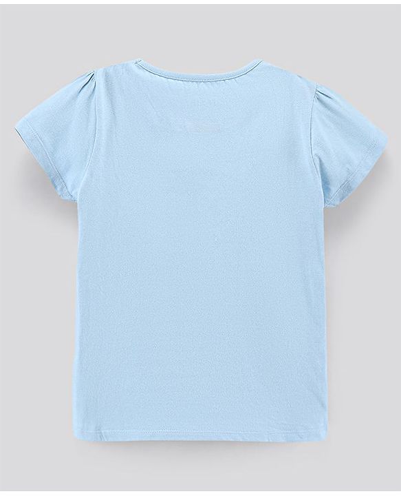 Pine Kids Biowashed Half Puff Sleeves Night Suit - Blue