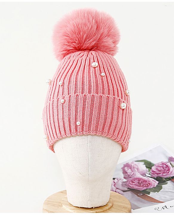 Babyhug Woollen Cap Pink - Circumference 32 cm