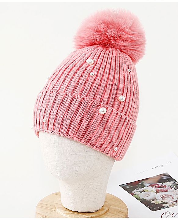 Babyhug Woollen Cap Pink - Circumference 32 cm