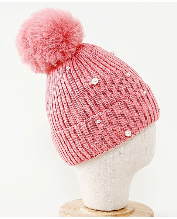 Babyhug Woollen Cap Pink - Circumference 32 cm