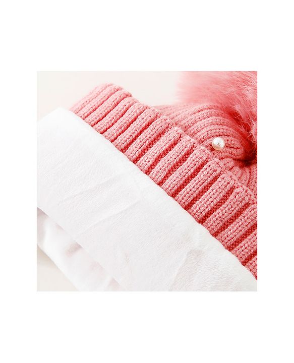 Babyhug Woollen Cap Pink - Circumference 32 cm