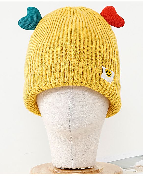 Babyhug Woollen Cap Yellow - Circumference 37 cm
