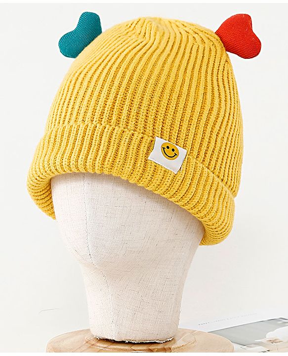 Babyhug Woollen Cap Yellow - Circumference 37 cm