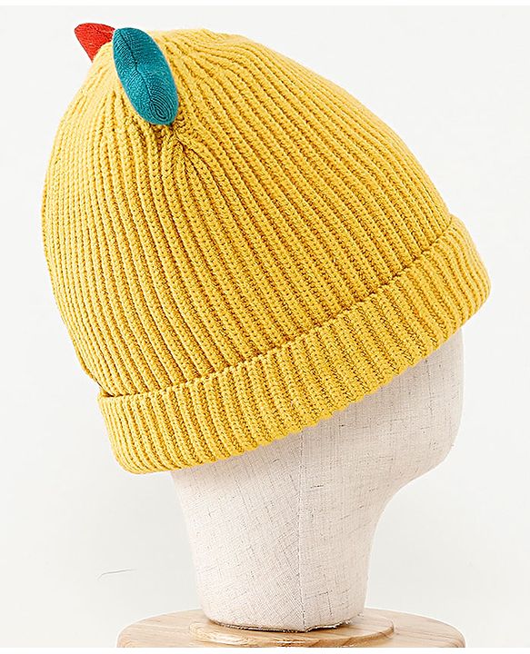 Babyhug Woollen Cap Yellow - Circumference 37 cm