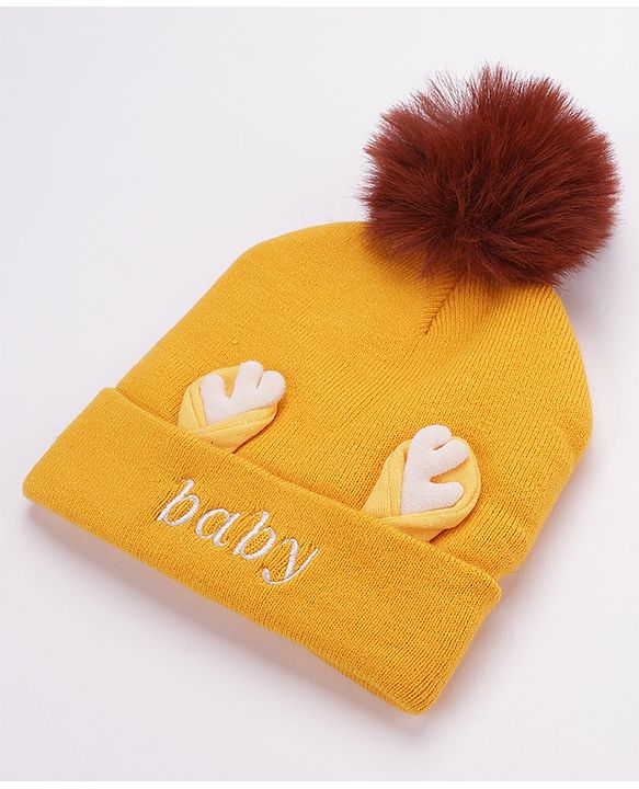 Babyhug Woollen Cap & Gloves With Headband Sky Blue - Diameter 10 cm