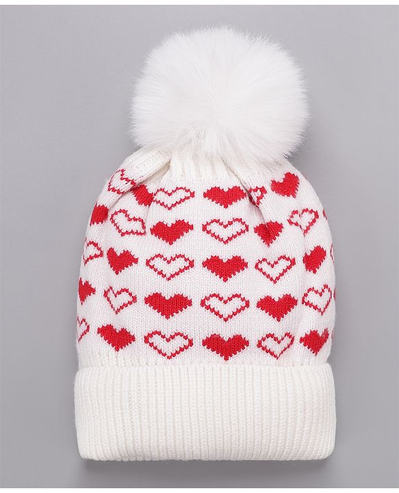 Babyhug Woollen Cap Gloves With Muffler Red - Cap Diameter 11.5 cm