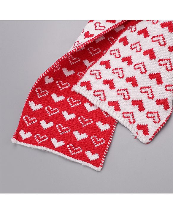 Babyhug Woollen Cap Gloves With Muffler Red - Cap Diameter 11.5 cm