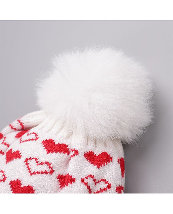 Babyhug Woollen Cap Gloves With Muffler Red - Cap Diameter 11.5 cm