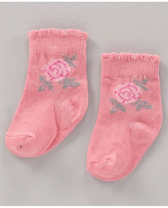 Cute Walk by Babyhug Cotton Knit Regular Length Antibacterial Socks Multi Design Pack Of 3 - Multicolour