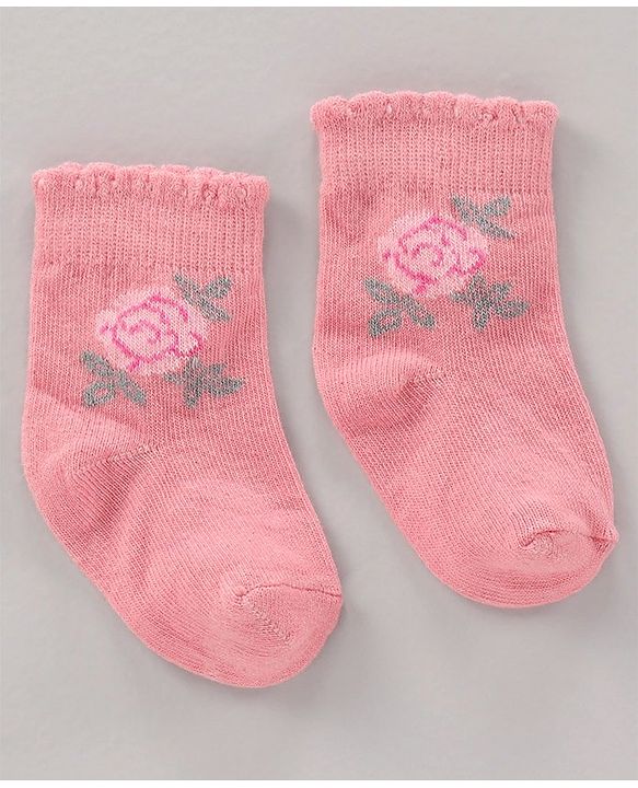 Cute Walk by Babyhug Cotton Knit Regular Length Antibacterial Socks Multi Design Pack Of 3 - Multicolour