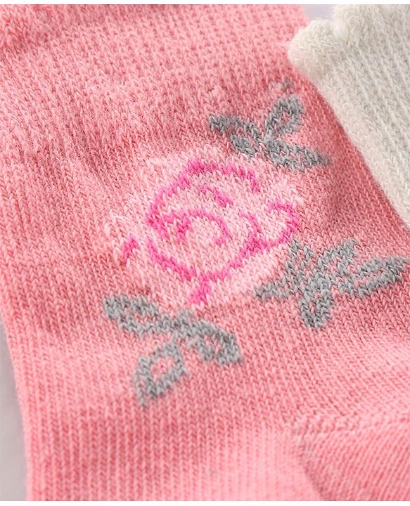 Cute Walk by Babyhug Cotton Knit Regular Length Antibacterial Socks Multi Design Pack Of 3 - Multicolour