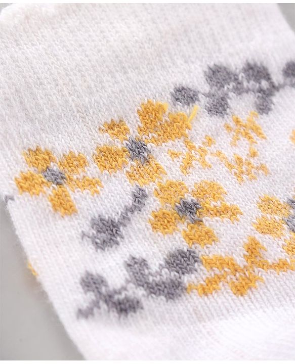Cute Walk by Babyhug Cotton Knit Regular Length Antibacterial Socks Design Pack Of 3 - Multicolour