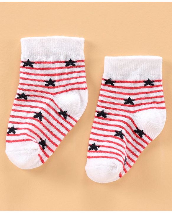 Cute Walk by Babyhug Ankle Length Antibacterial Cotton Socks Pack Of 3 - Multicolour