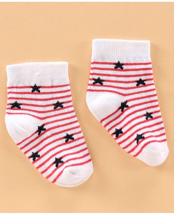 Cute Walk by Babyhug Ankle Length Antibacterial Cotton Socks Pack Of 3 - Multicolour