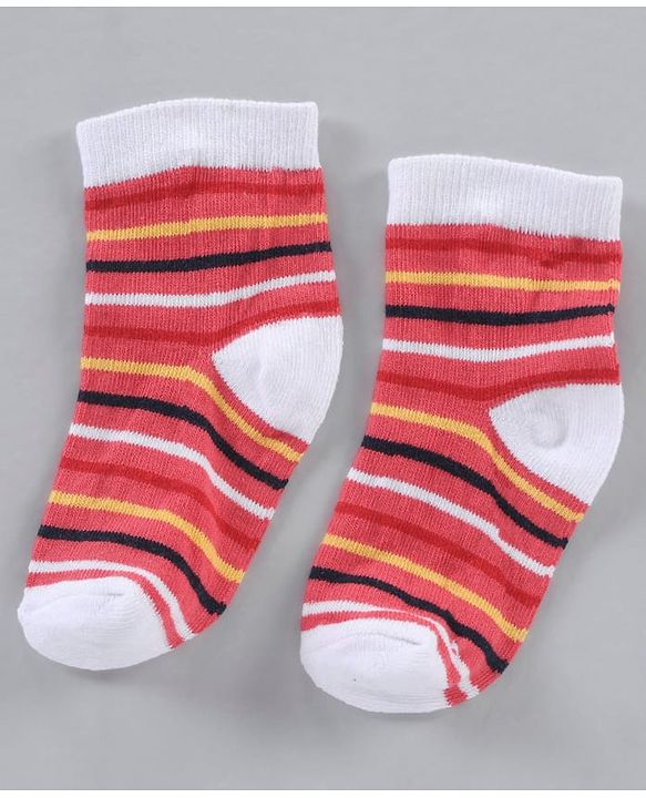 Cute Walk by Babyhug Cotton Knit Ankle Length Antibacterial Socks Multi Design Pack Of 3 - Multicolour