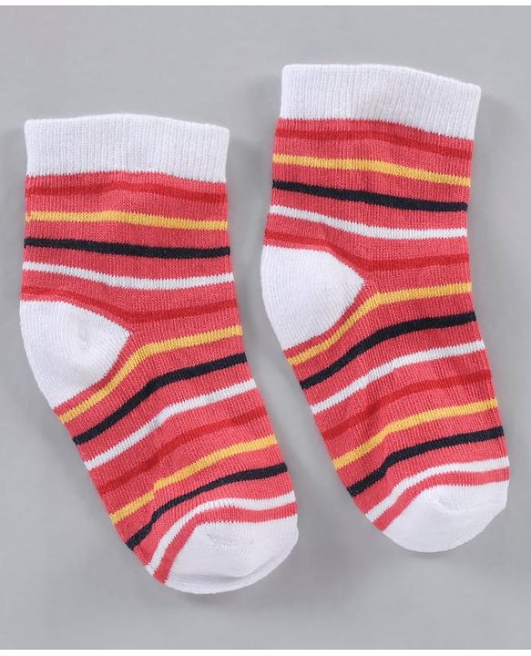 Cute Walk by Babyhug Cotton Knit Ankle Length Antibacterial Socks Multi Design Pack Of 3 - Multicolour