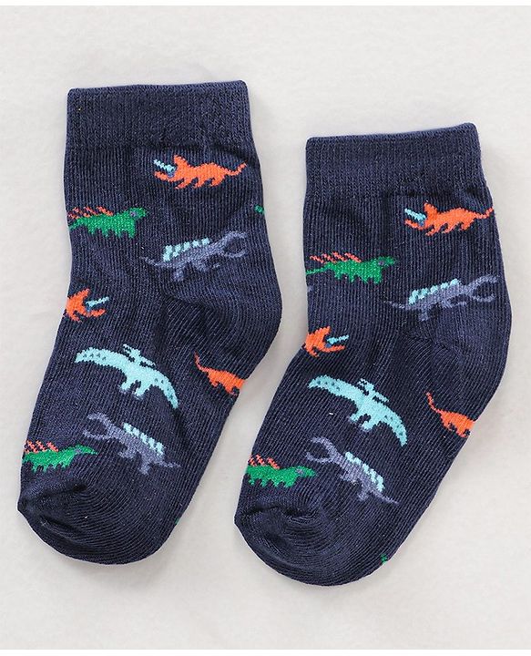 Cute Walk by Babyhug Ankle Length Antibacterial Socks Multi Design Pack Of 5 - Multicolor