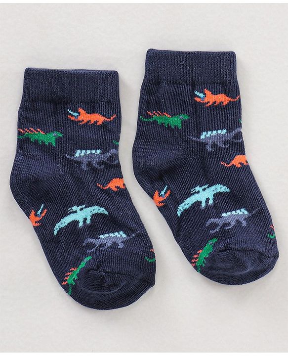 Cute Walk by Babyhug Ankle Length Antibacterial Socks Multi Design Pack Of 5 - Multicolor