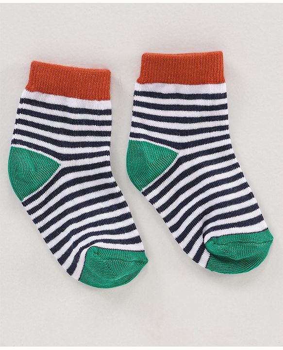 Cute Walk by Babyhug Ankle Length Antibacterial Socks Multi Design Pack Of 5 - Multicolor