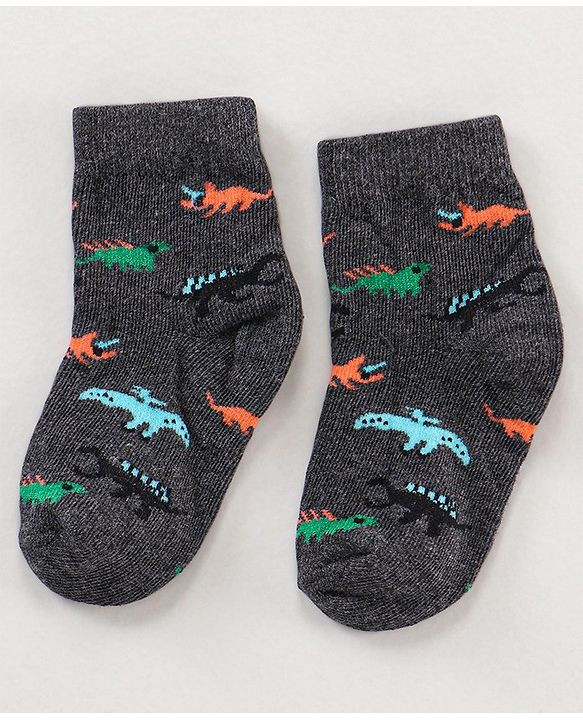 Cute Walk by Babyhug Ankle Length Antibacterial Socks Multi Design Pack Of 5 - Multicolor