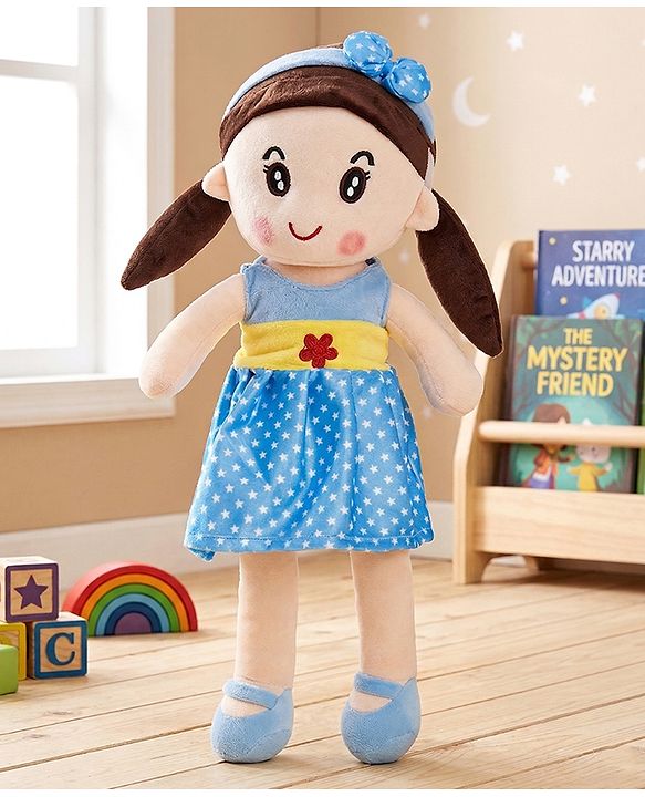Babyhug Premium Elle Candy Doll | Cuddle and Huggable Soft Toy with Removable and  Washable Dress | Plush Toy Safe and Fun Gift for Kids | BIS Certified | Spark Imaginative Play | Blue-Height 45 cm