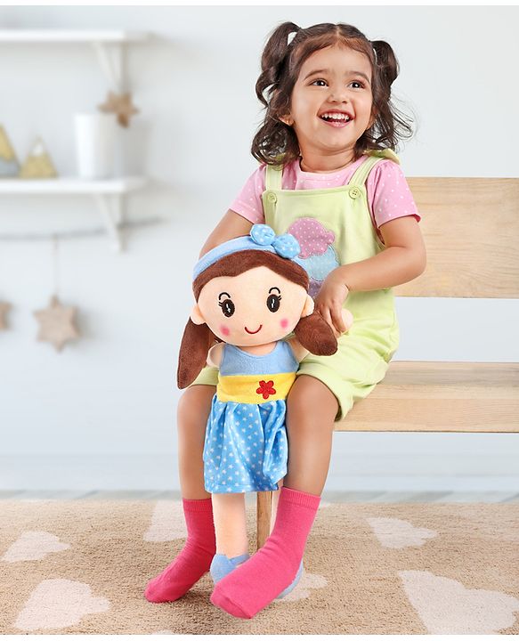 Babyhug Premium Elle Candy Doll | Cuddle and Huggable Soft Toy with Removable and  Washable Dress | Plush Toy Safe and Fun Gift for Kids | BIS Certified | Spark Imaginative Play | Blue-Height 45 cm