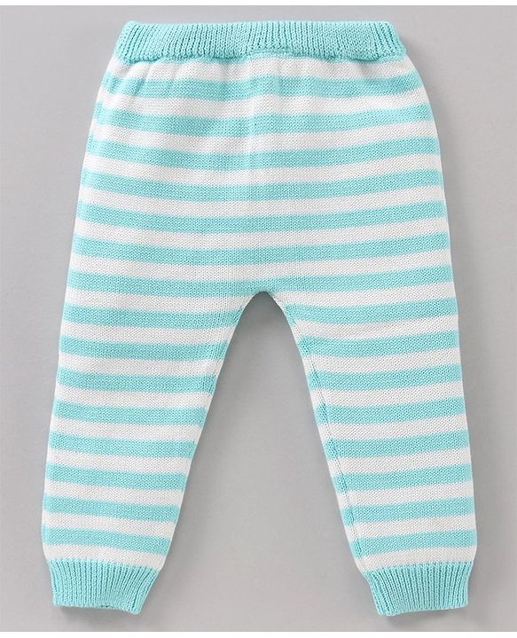 Babyhug 100% Organic Cotton Full Sleeves Stripe Sweater & Lounge Pant With Cap Mouse Embroidery - Blue