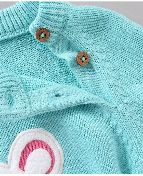 Babyhug 100% Organic Cotton Full Sleeves Stripe Sweater & Lounge Pant With Cap Mouse Embroidery - Blue