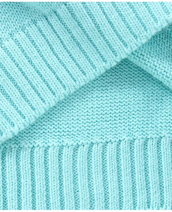Babyhug 100% Organic Cotton Full Sleeves Stripe Sweater & Lounge Pant With Cap Mouse Embroidery - Blue