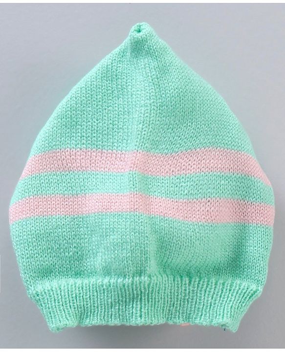 Babyhug Full Sleeves Striped Sweater Set - Green