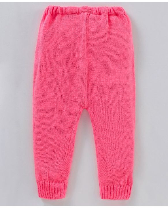 Babyhug Cotton Full Sleeves Solid Sweater Set - Dark Pink