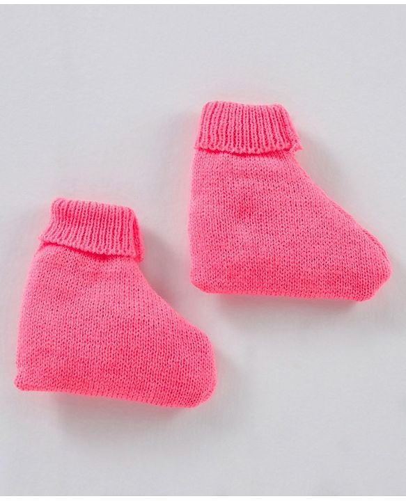 Babyhug Cotton Full Sleeves Solid Sweater Set - Dark Pink