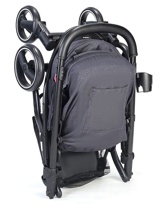 Babyhug Imperial Stroller With Foot Cover And Mosquito Net - Dark Grey| Reclining Backrest| Linked Rear Wheel Brake| Swivel Wheels with Lock| Storage Basket| Compact Fold| Adjustable Canopy