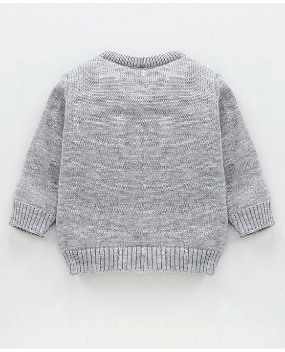 Babyhug Full Sleeves Sweater Set Fair Isle Design- Grey