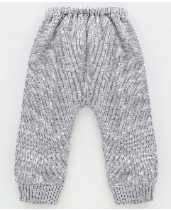 Babyhug Full Sleeves Sweater Set Fair Isle Design- Grey