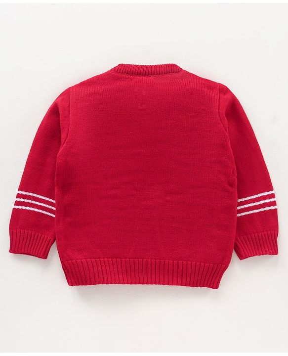 Babyhug Full Sleeves Sweater Set Fair Isle Design- Red
