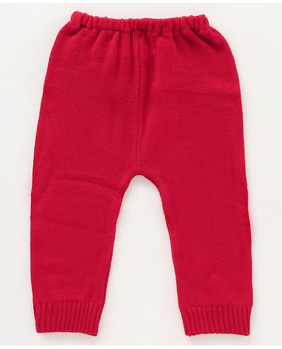 Babyhug Full Sleeves Sweater Set Fair Isle Design- Red